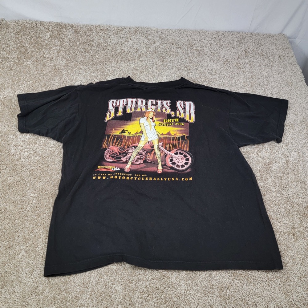 Cosy Cool Men's Sturgis SD‎ Motorcycle Rally Graphic Tee 2006 Black Size 2XL - Picture 4 of 4